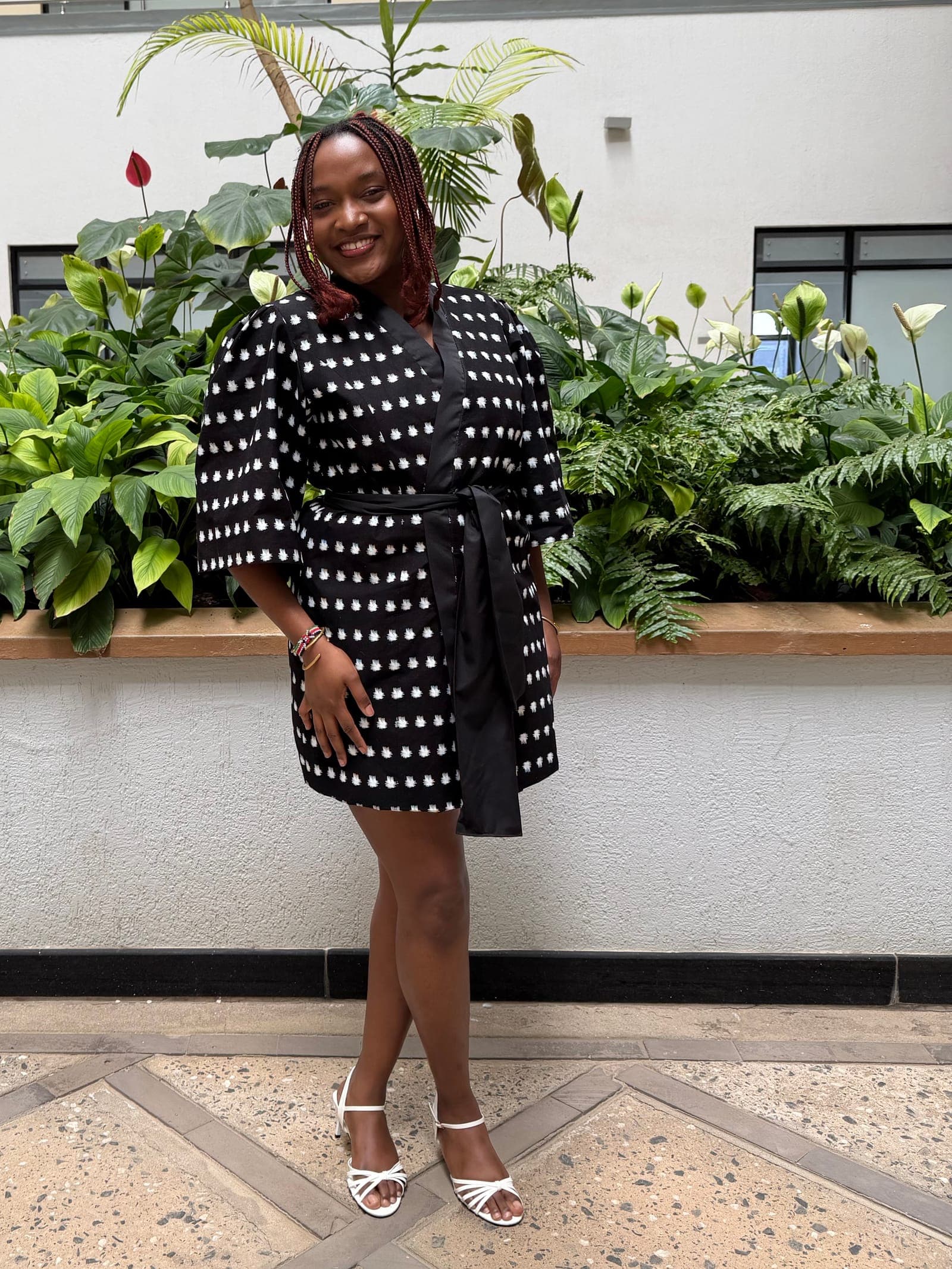 Nia Mini Coat Dress | Midnight Dot